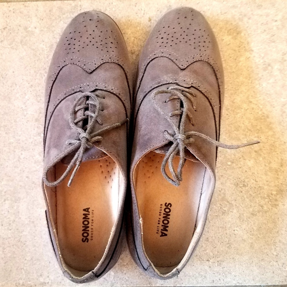 Grey Wingtip Suede Oxford Women's shoes